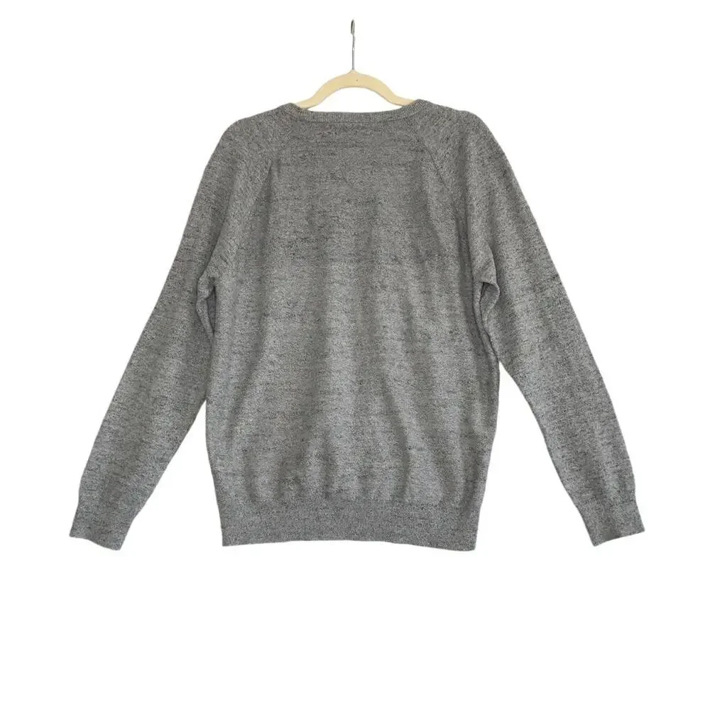 J. CREW Cotton Sweater Sz L Raglan Texture Cottage Streetwear Normcore Unisex